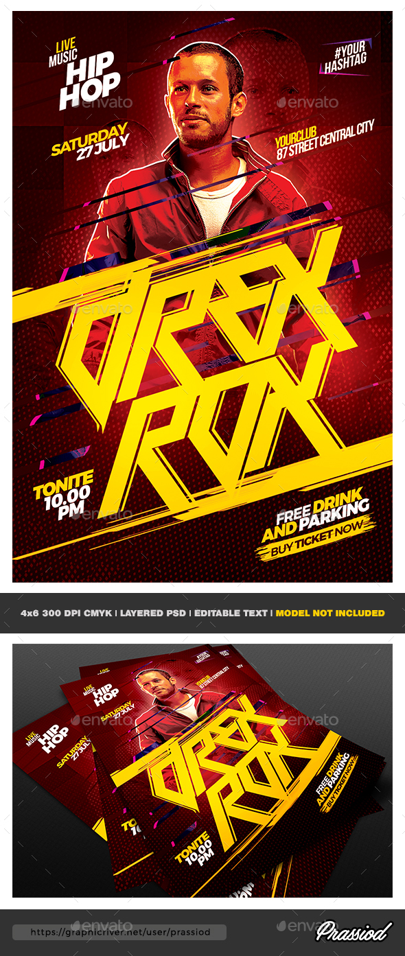 Guest Artist Flyer Template - Clubs & Parties Events