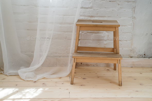 decorative ladder plant stand to grow several plants together vertically. - Stock Photo - Images