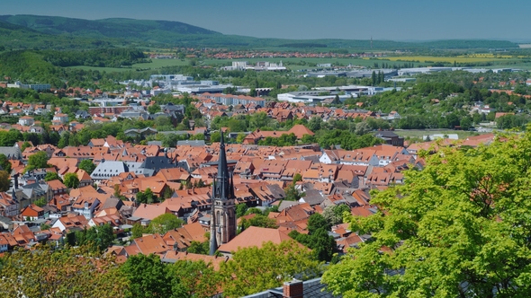 View From the Top of the Picturesque Town of Verniigorodee - a City in Germany in the Federal State alt