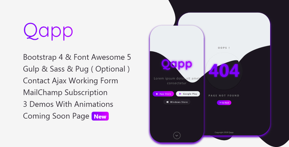 Qapp - HTML App Landing Page Template