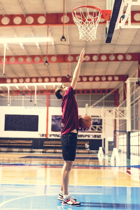 Caucasian teenage boy on a basketball goal and aim concept Stock Photo by Rawpixel