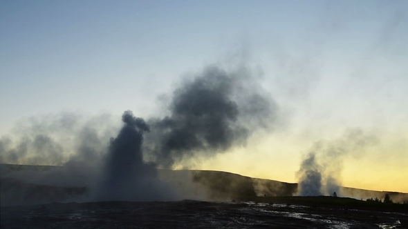 Active Geothermal Geyser Valley Is Located in the North of Iceland alt