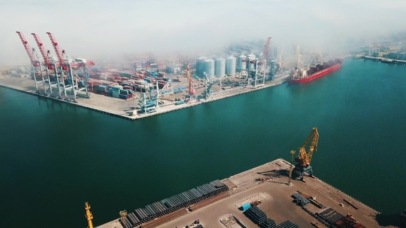 Aerial View of Terminal in Port