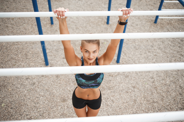 Woman training outdoors - Stock Photo - Images