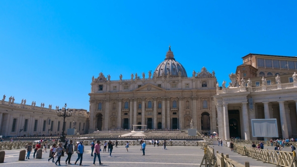 Most Famous Landmarks in the World, Vatican City Square St. Peters Basilica in Hyperlapse alt