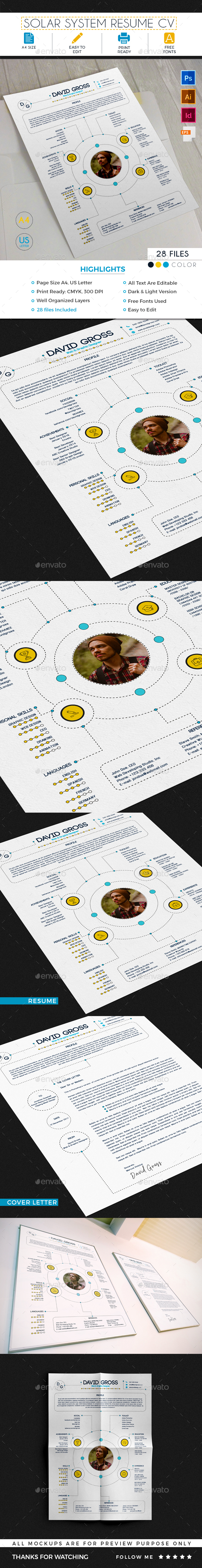 Solar System Resume CV Template - Resumes Stationery