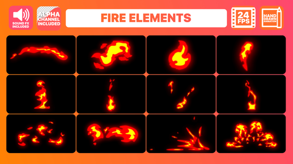 Fire Elements Pack Video Displays template preview