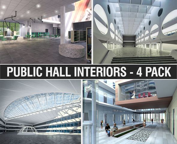 Public Hall Interiors - 3Docean 21985837