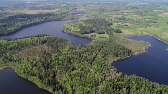 Beautiful Lake Aerial View