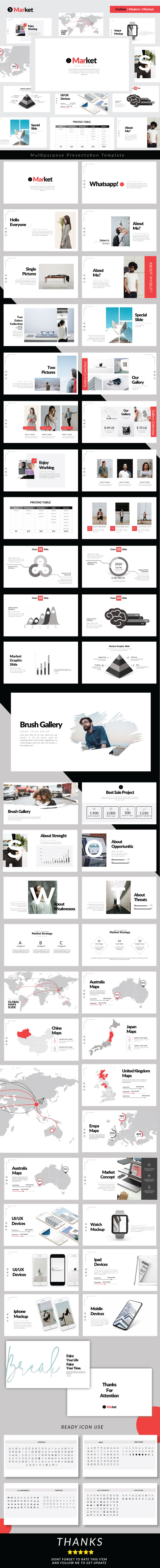 Market - Minimal Modern Presentation Template - Business PowerPoint Templates
