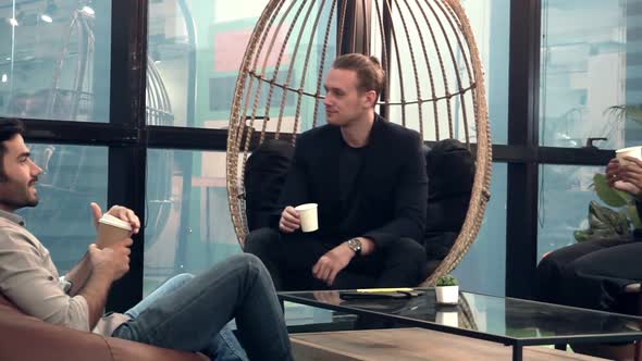 Office Worker Relax at Coffee Corner While Taking a Short Break From Work alt