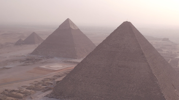 Pyramids of Giza in Cairo drone