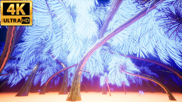 Light Palm Trees 4k
