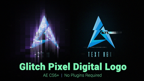 Glitch Pixel Digital Logo