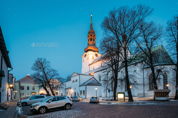 Tallinn, Estonia. Evening View Of Cathedral Of Saint Mary Virgin - Stock Photo - Images