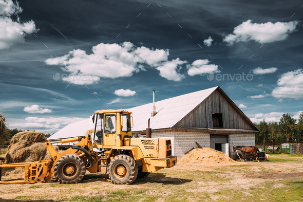 Multipurpose Wheel Loader Carry Out Works In Transportation Of H - Stock Photo - Images