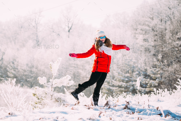 Young Beautiful Pretty Caucasian Girl Woman In Blue Sunglasses D - Stock Photo - Images