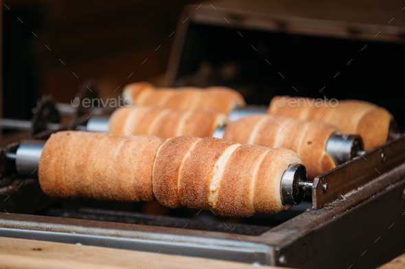 Prague, Czech Republic. Trdelnik Or Trdlo Is A Traditional Delic - Stock Photo - Images