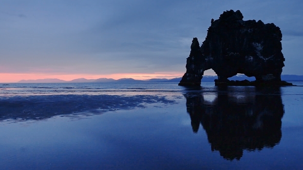 Hvitserkur Is a Spectacular Rock in the Sea on the Northern Coast of Iceland