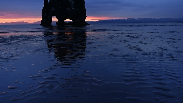 Hvitserkur Is a Spectacular Rock in the Sea on the Northern Coast of Iceland