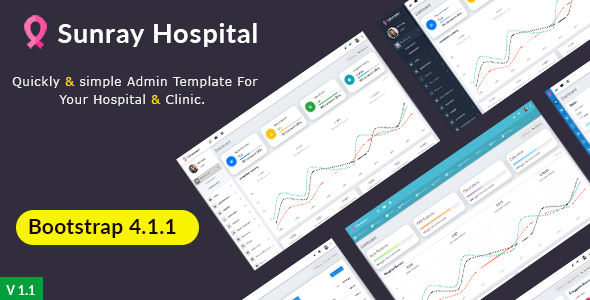 Top Sunray - Bootstrap 4 Medical Admin Dashboard Template For Hospital & Clinics