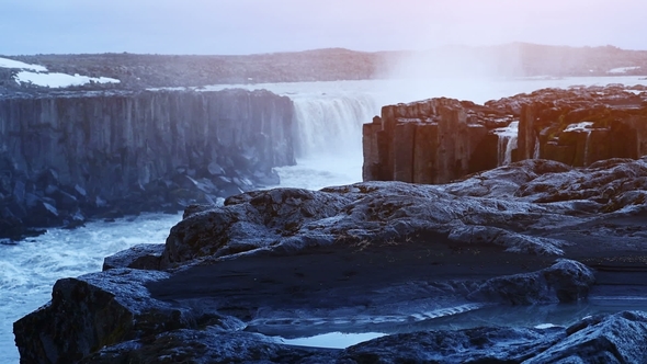 The Powerful Selfoss Waterfall in Iceland