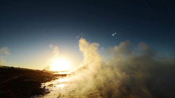 Eruption of Geyser in Iceland