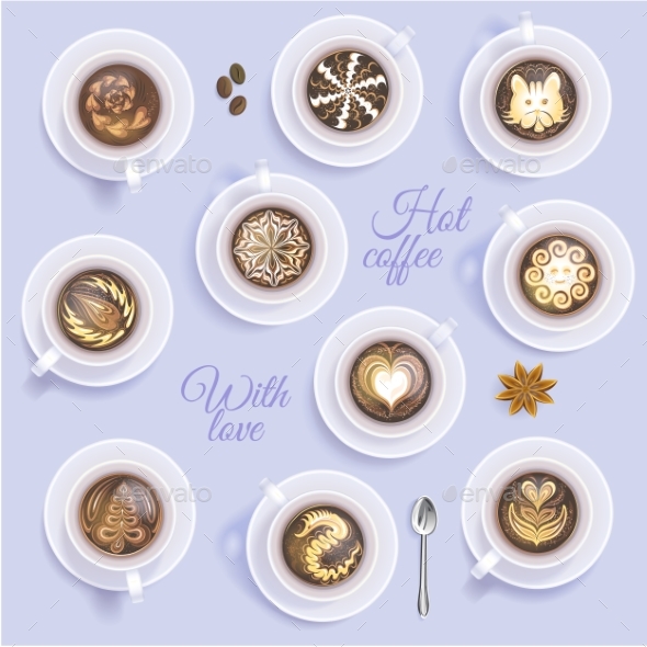 Coffee Cup Vector Coffeecup and Drink Hot Espresso - Food Objects