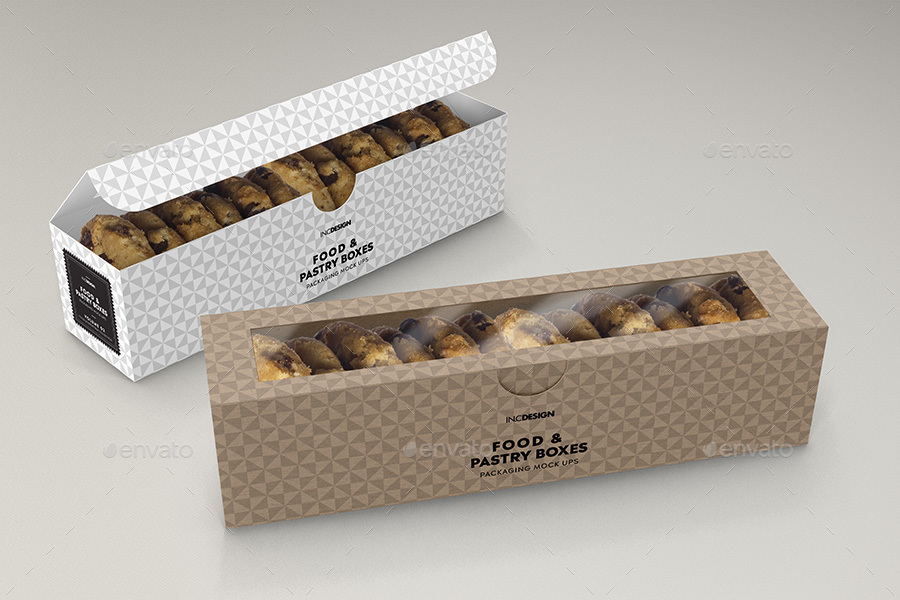 Download Food Pastry Boxes Vol 2 Cookies Macarons Pastry Take Out Packaging Mock Ups By Ina717