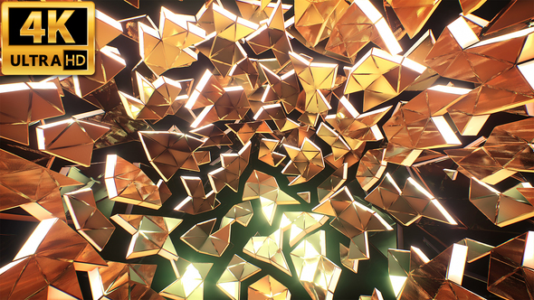 Gold Triangles Background 4k