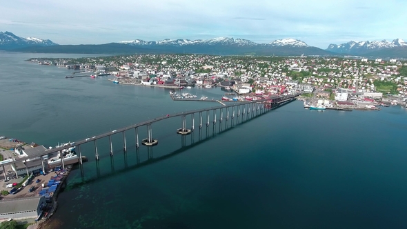 Bridge of City Tromso, Norway  alt