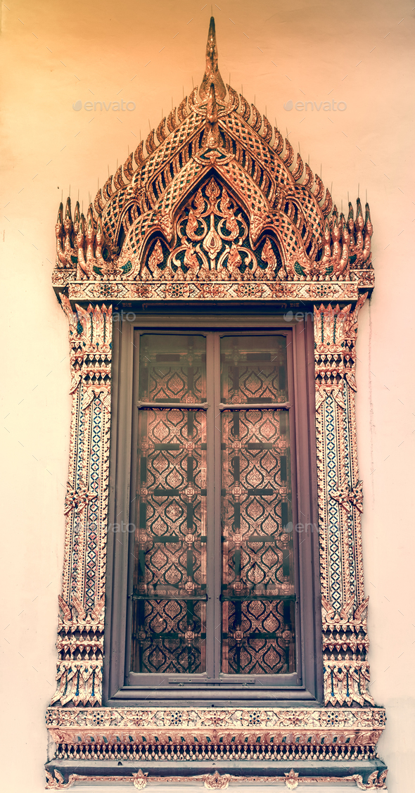 Window background in Royal Grand King Palace - Stock Photo - Images