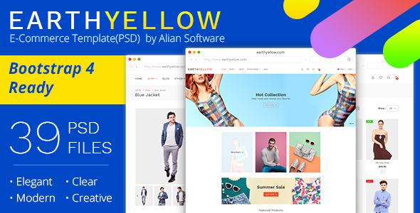Earthyellow - eCommerce PSD Template - Retail PSD Templates