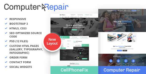 computer repair website template free