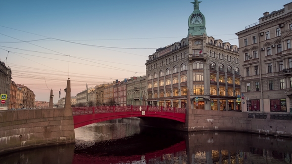 Red Bridge in Saint Petersburg