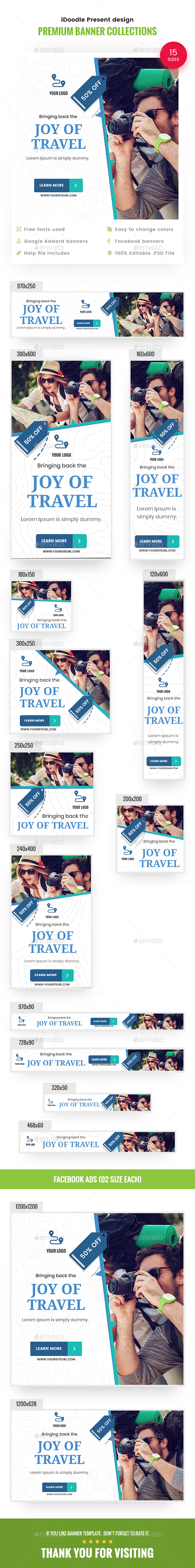 Travel Banners Ads - Banners & Ads Web Elements
