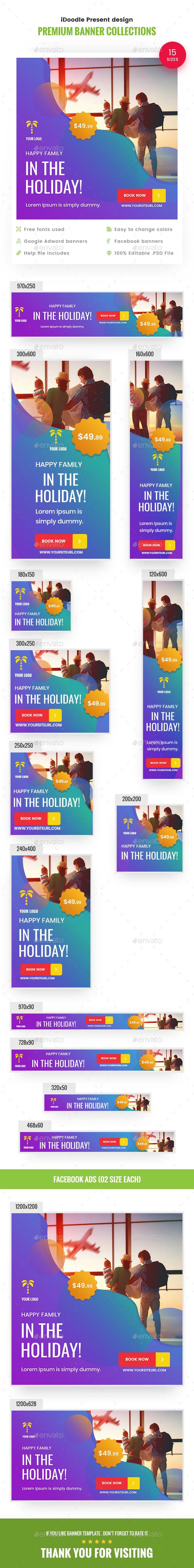 Travel Banners Ads - Banners & Ads Web Elements