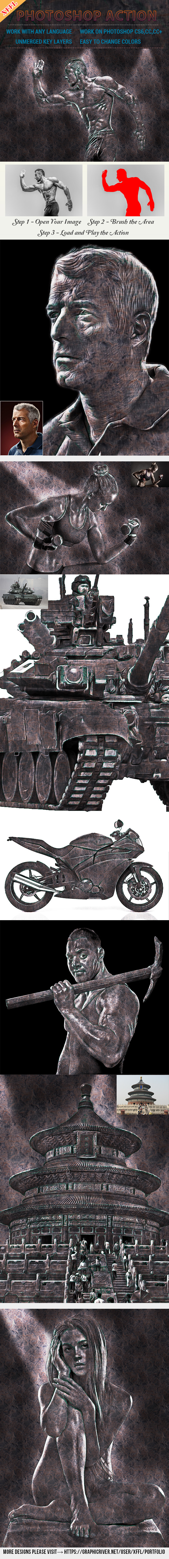 Copper Statue Photoshop Action - Photo Effects Actions