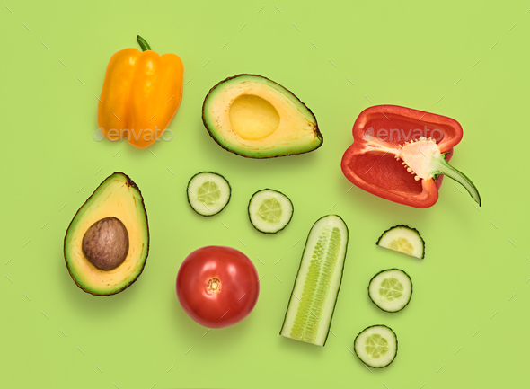 Vegetables Vegan Creative Set.Food Cooking Concept - Stock Photo - Images