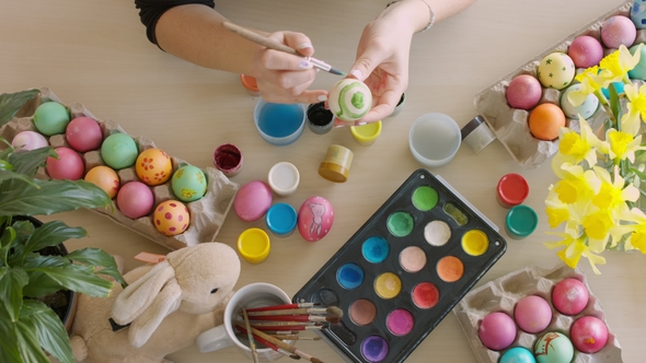 Artist Hands Draw on the Egg, Stock Footage | VideoHive