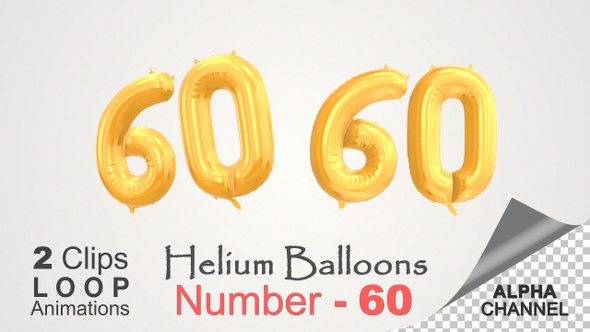 Celebration Helium Balloons With Number – 60