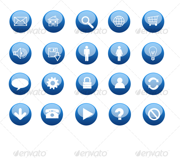 Blue Glossy Icon