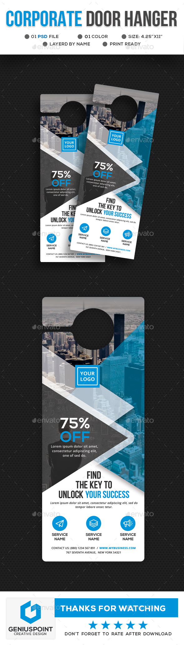 Corporate Door Hanger - Miscellaneous Print Templates