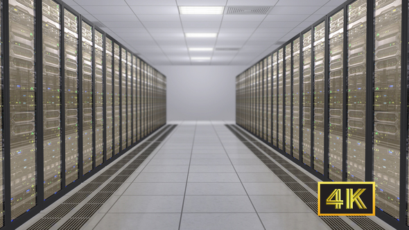 Server Room With Working Computers of Data