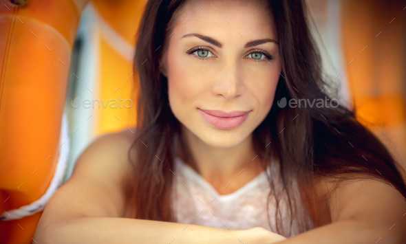 Beautiful brunette woman - Stock Photo - Images