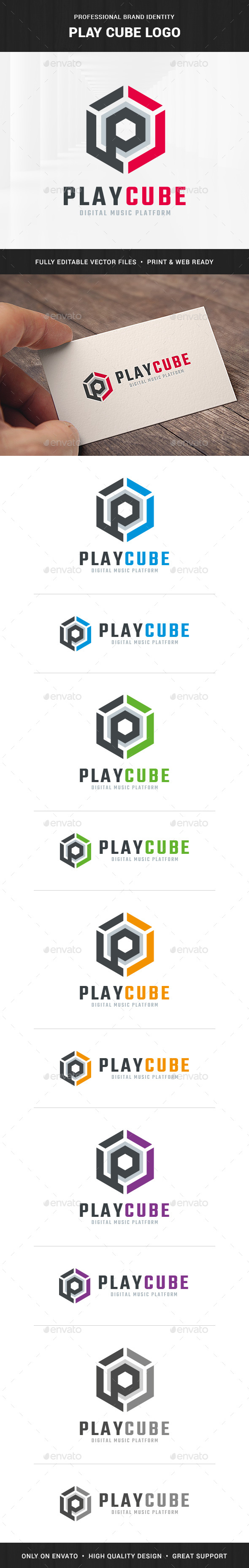 Play Cube - Letter P Logo - Letters Logo Templates