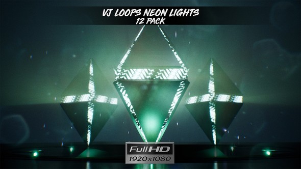 VJ Loops Neon Hedra Lights - 12 Pack