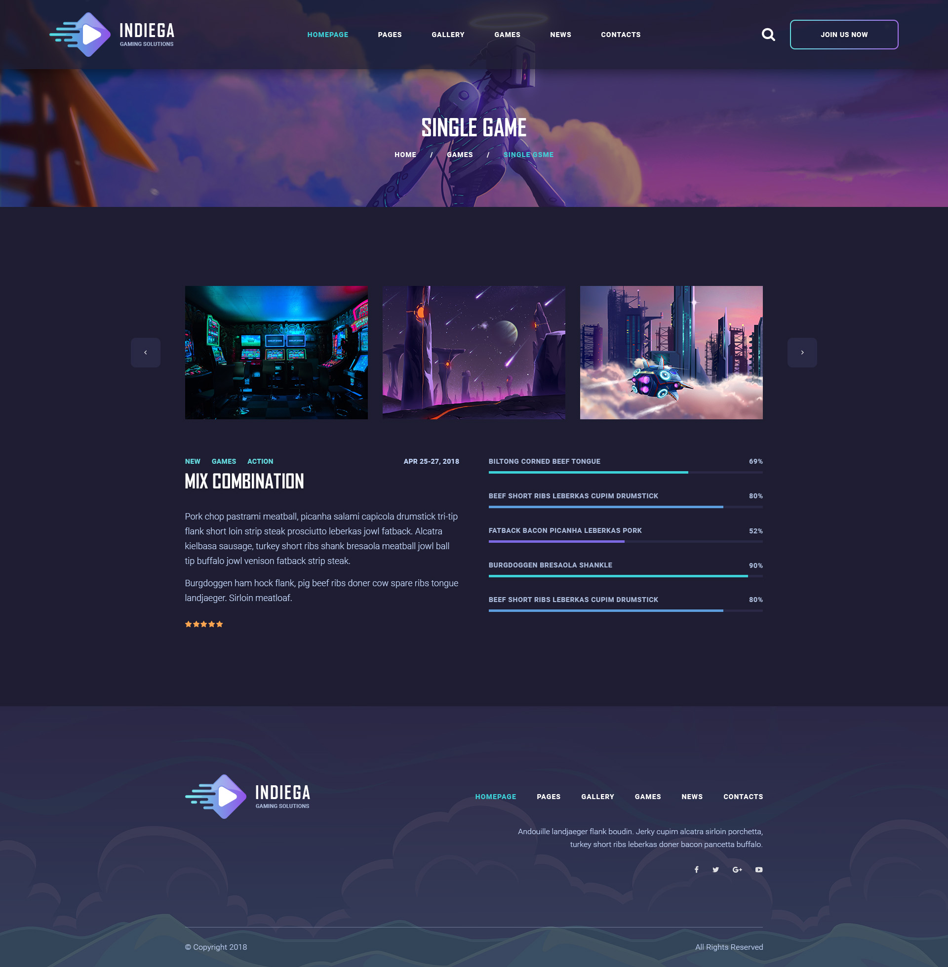 Indiega Gaming Psd Template By Denysthemes Themeforest