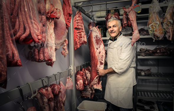 Butcher at work - Stock Photo - Images