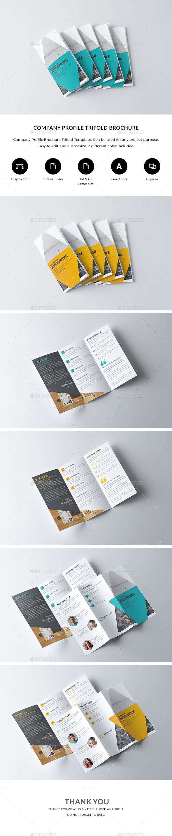 Trifold Brochure Template - Corporate Brochures